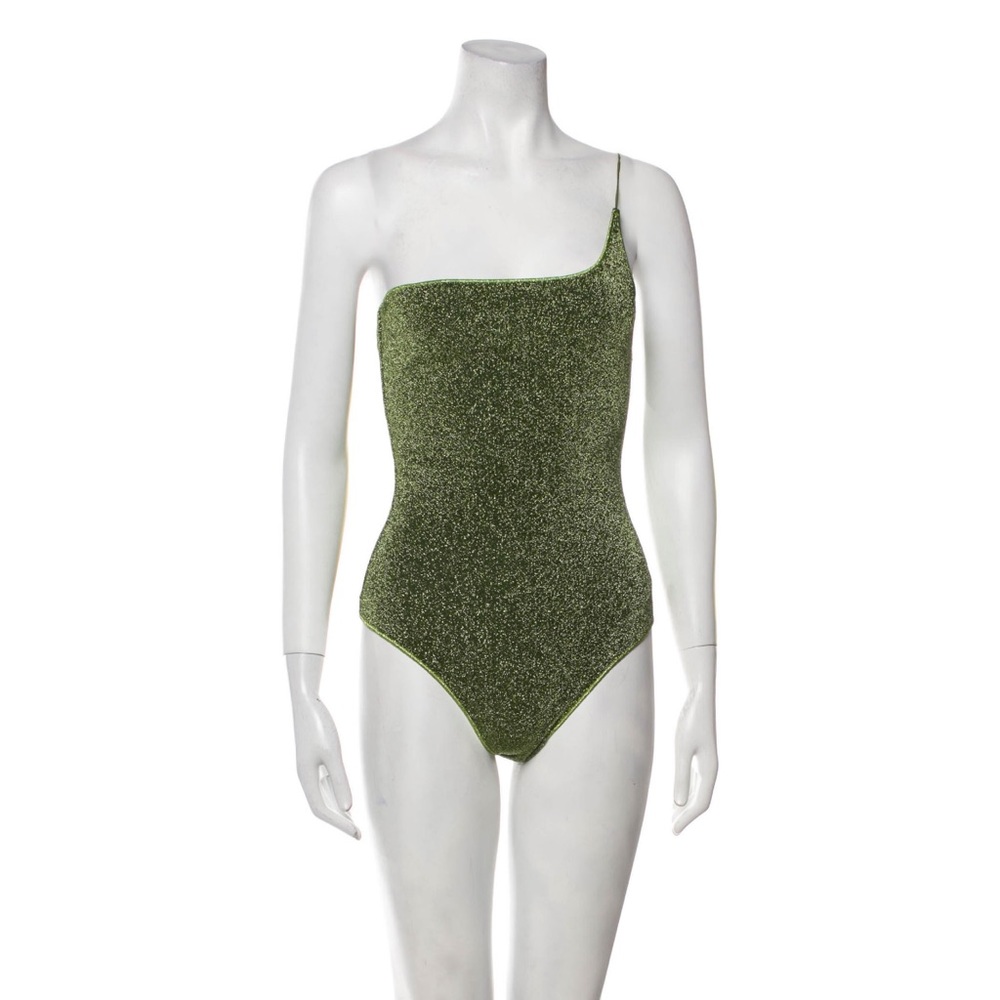 Oseree green glitter bathing suits size small , new condition no tags